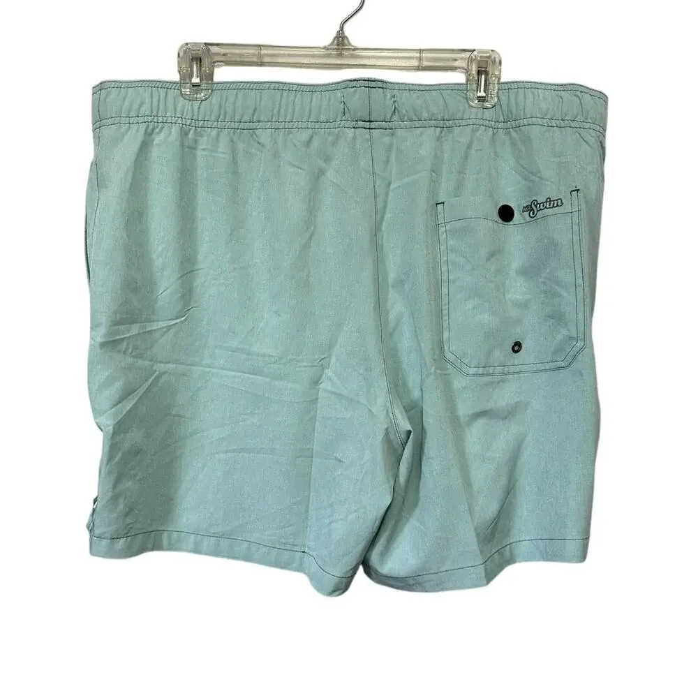 Mr. Swim Green Draw String Swim Trunks XXL 6.75